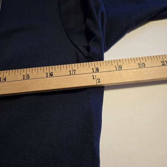 iHot Navy Blue 3/4 Sleeve Midi Pockets Fit and Flare A-Line Swing Dress Sz XL - Picture 9 of 16